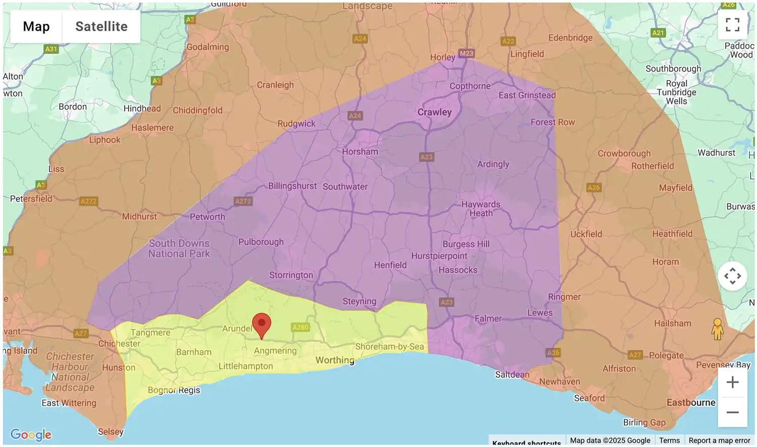 Gas Bottles Henfield delivery zone map - click to see on BBQ Gas Bottles